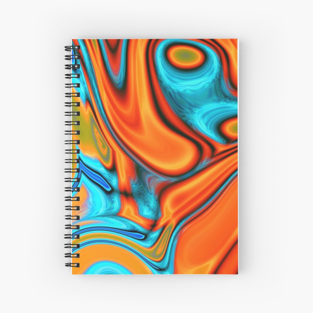 vivid modern Southwest hipster turquoise orange swirls Spiral Notebook