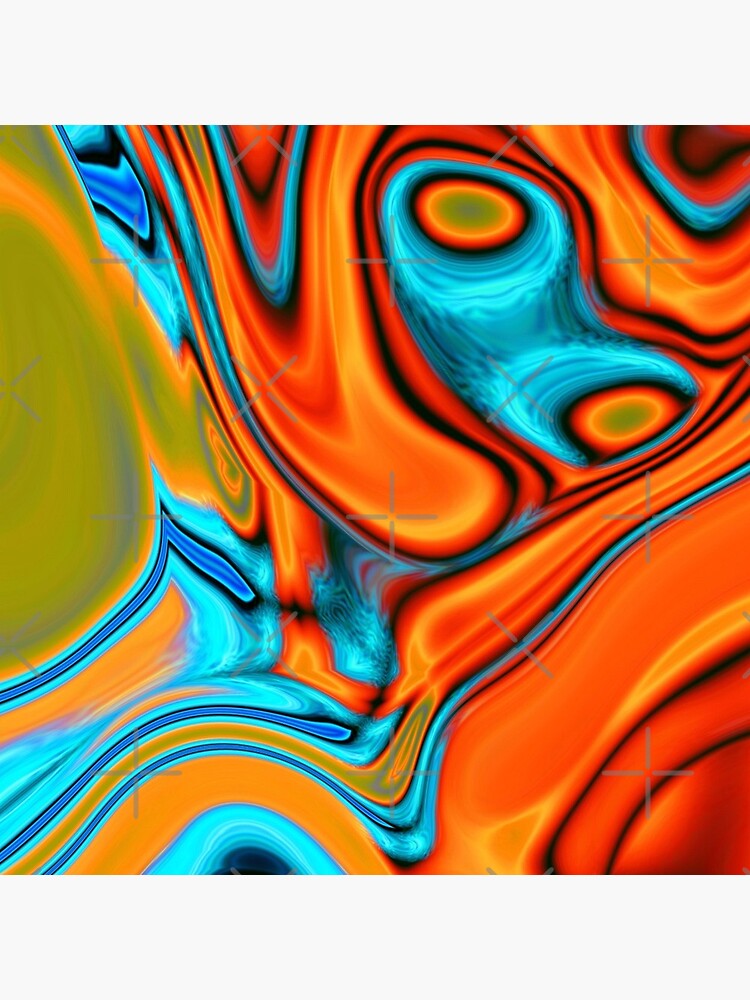 vivid modern Southwest hipster turquoise orange swirls by lfang77
