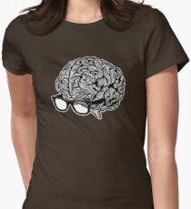 Brain with Glasses Women's Fitted T-Shirt