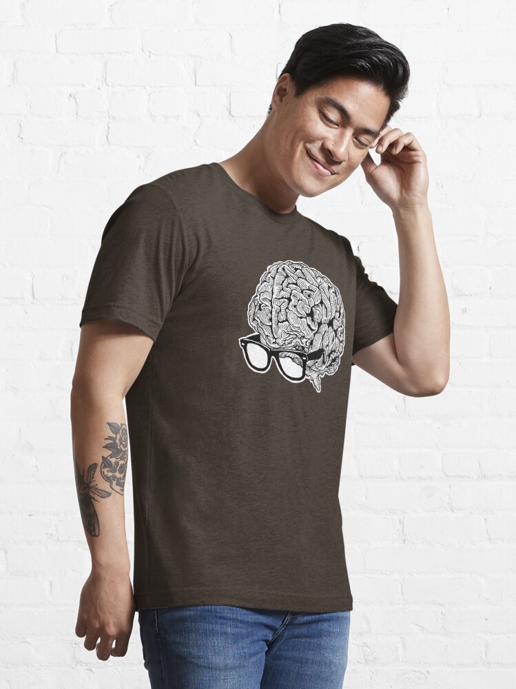 Alternate view of Brain with Glasses Essential T-Shirt