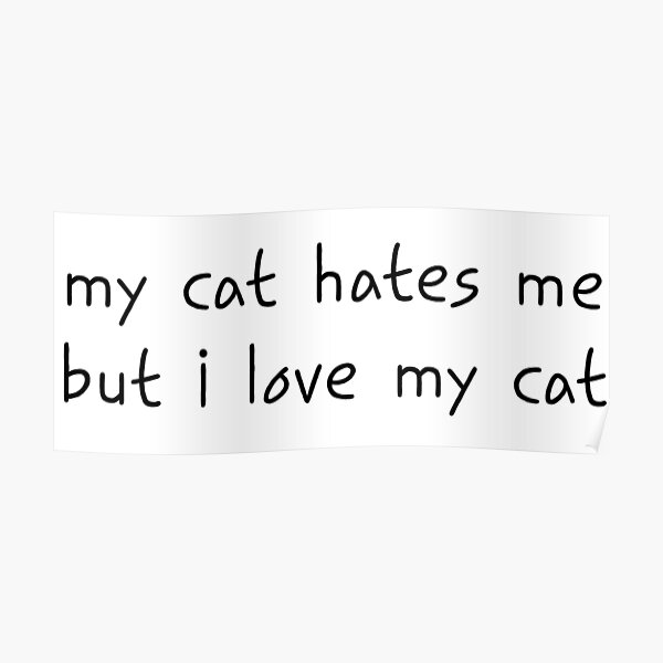 "My Cat Hates Me Funny Cat Quote/Meme" Poster for Sale by JakobMerkel