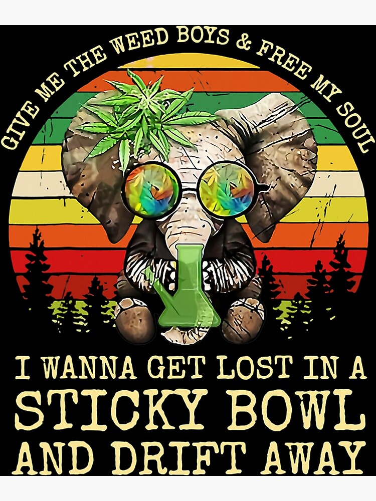 "Cool Elephant Smoking Weed Bong Marijuana Cannabis Stoner" Poster for