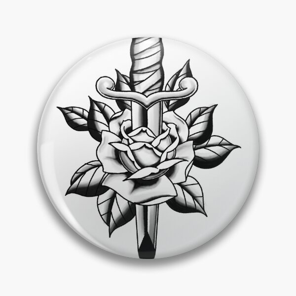 Item preview, Black and white rose and dagger designed and sold by Elixerdesign.