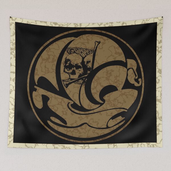 Item preview, FUNNY CORSAIR BOAT SKULL FLAG designed and sold by Ralek.