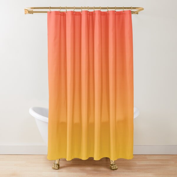 modern trendy abstract Yellow Orange Ombre Shower Curtain