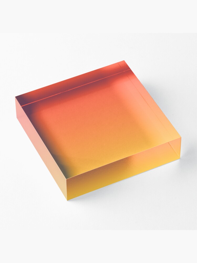 Alternate view of modern trendy abstract Yellow Orange Ombre Acrylic Block