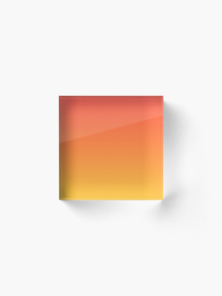 Alternate view of modern trendy abstract Yellow Orange Ombre Acrylic Block