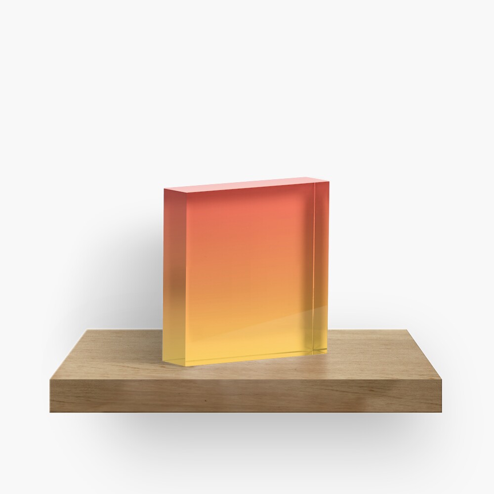 modern trendy abstract Yellow Orange Ombre Acrylic Block