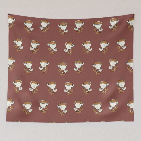 Item preview, Coffee bean and cup seamless pattern brown background designed and sold by Clothingspot.