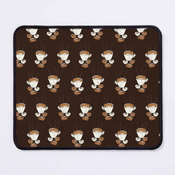 Item preview, Coffee bean and cup seamless pattern dark brown background designed and sold by Clothingspot.