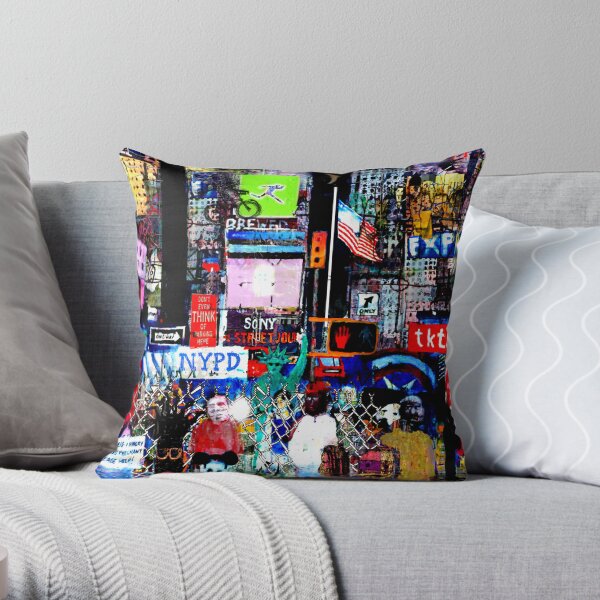 Times Square at Night Throw Pillow