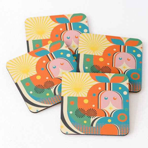 Item preview, "Lovers" Colorful Modern Geometric Abstraction designed and sold by Jen Du.