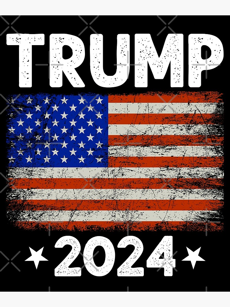 President Trump 2024: MAGA American Election with Flag