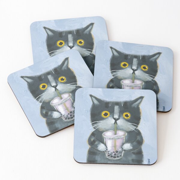 Item preview, Boba Kitty designed and sold by KilkennyCat Art.
