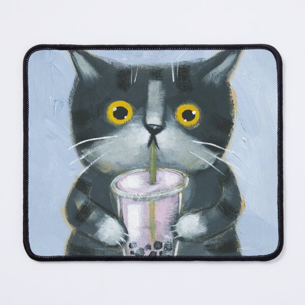 Item preview, Boba Kitty designed and sold by KilkennyCat Art.