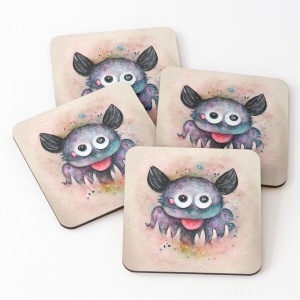Item preview, Whimsical watercolor cute monster designed and sold by pixelista.