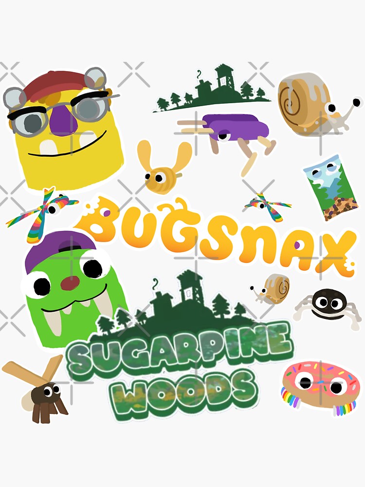 Pegatina «Sugarpine Woods Bugsnax Fan Art Pack Green Kinda Bug y Kinda