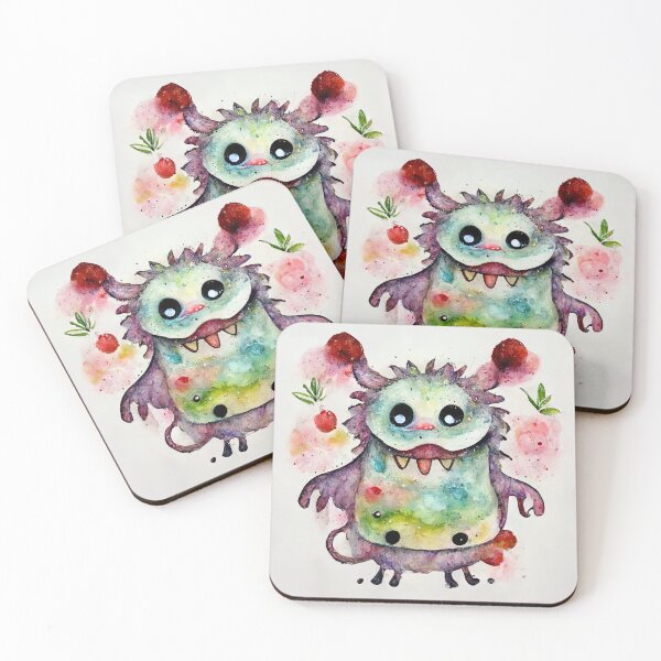 Item preview, Whimsical watercolor cute monster designed and sold by pixelista.