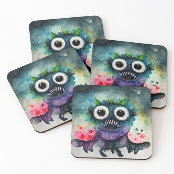 Item preview, Whimsical watercolor cute monster  designed and sold by pixelista.