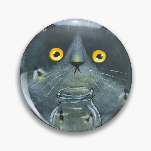 Item preview, Cat With Jar of Fireflies designed and sold by KilkennyCat Art.