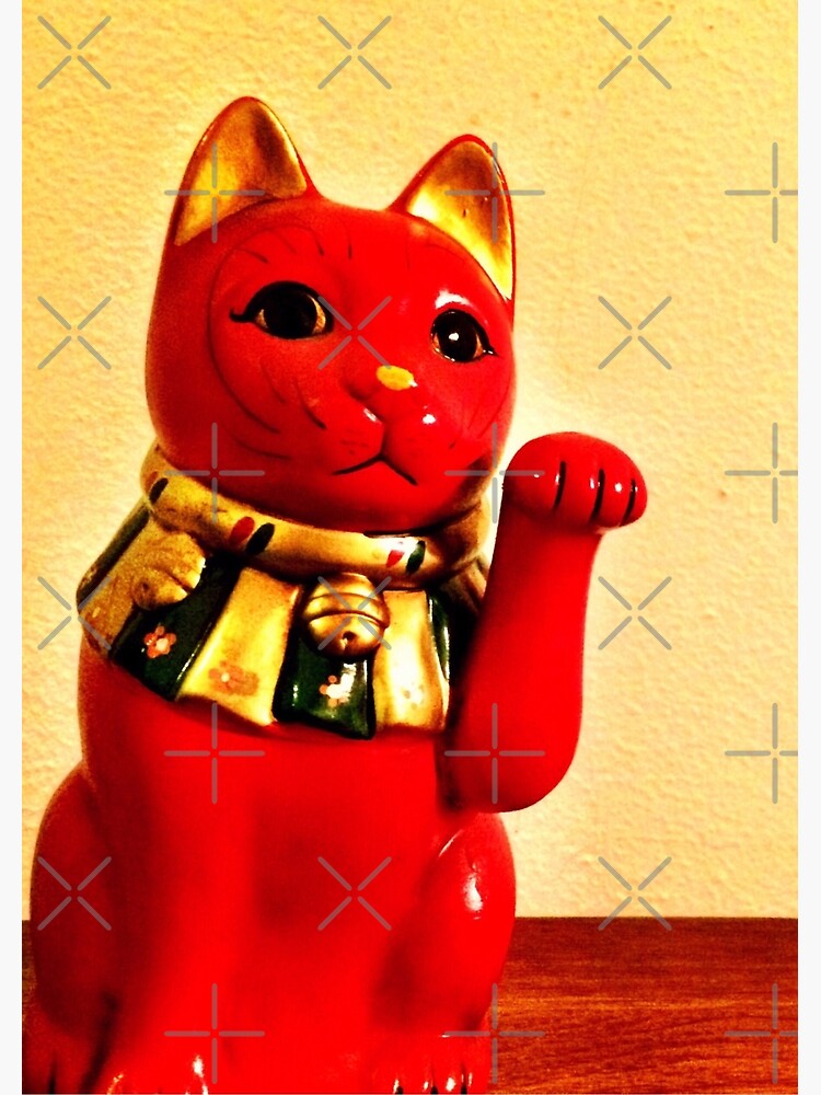 Lucky Cat - Maneki Neko - Cat Lovers - Good Luck Gift by OneDayArt