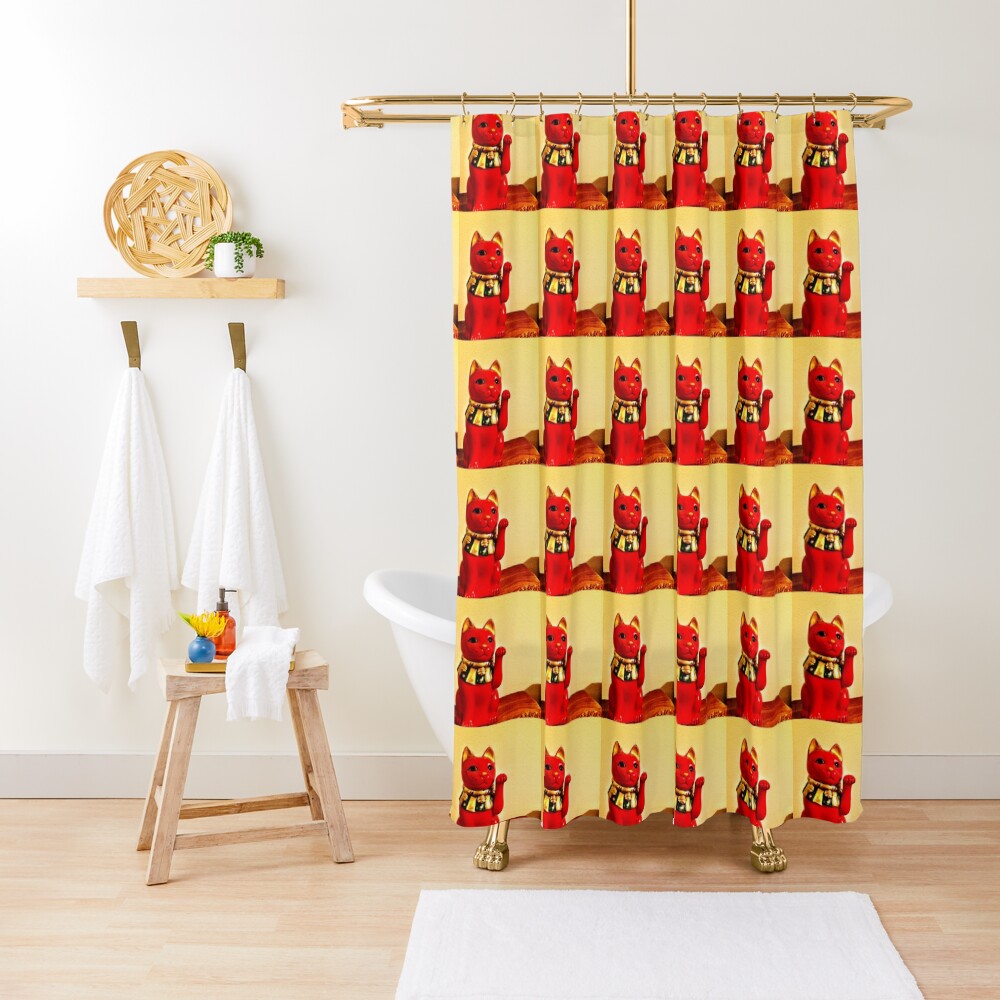Lucky Cat - Maneki Neko - Cat Lovers - Good Luck Gift Shower Curtain