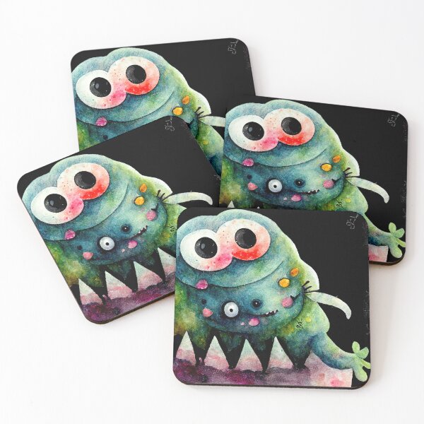 Item preview, Funny Whimsical watercolor cute monster  designed and sold by pixelista.