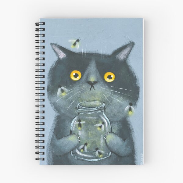Item preview, Cat With Jar of Fireflies designed and sold by KilkennyCat Art.