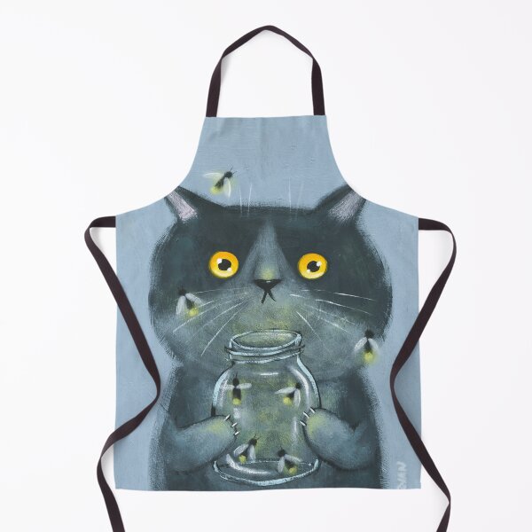 Item preview, Cat With Jar of Fireflies designed and sold by KilkennyCat Art.