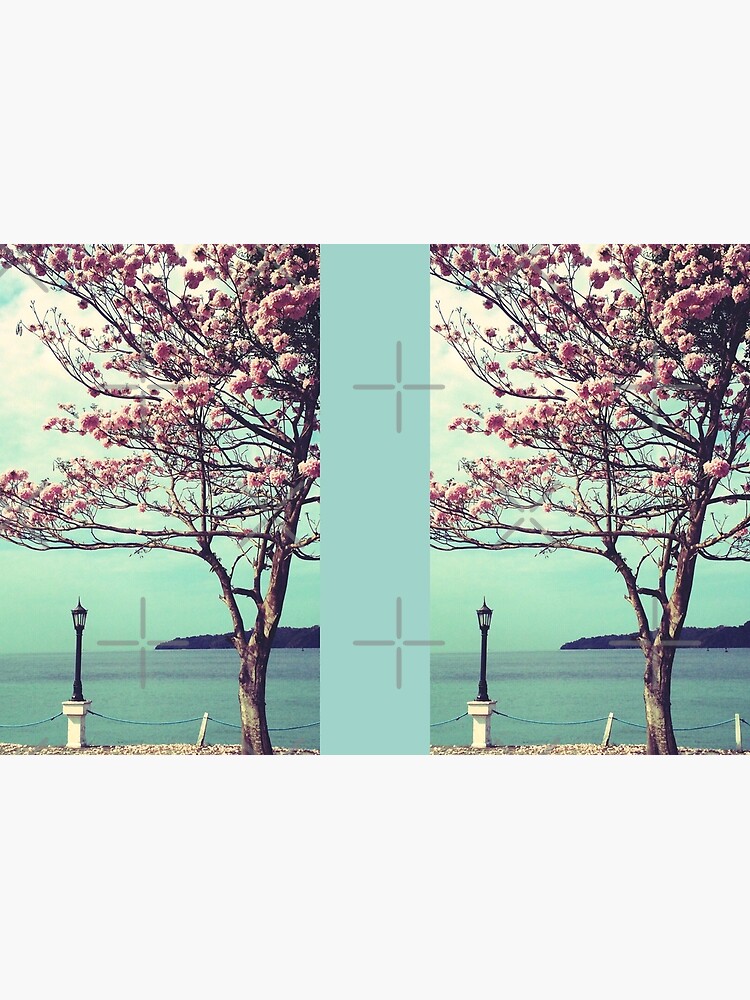 Blooms by the Sea - Panama Landscape - Pink Guayacan Tree by OneDayArt