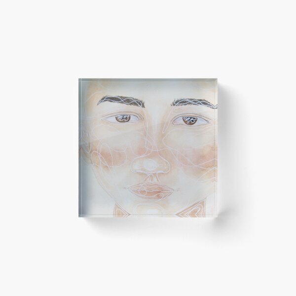 Item preview, Line art Asian portrait painting in traditional pastel watercolour designed and sold by Chantellearts.