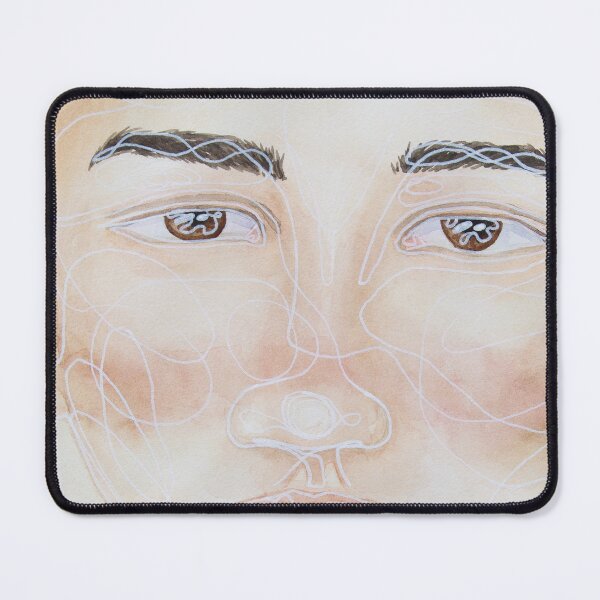 Item preview, Line art Asian portrait painting in traditional pastel watercolour designed and sold by Chantellearts.