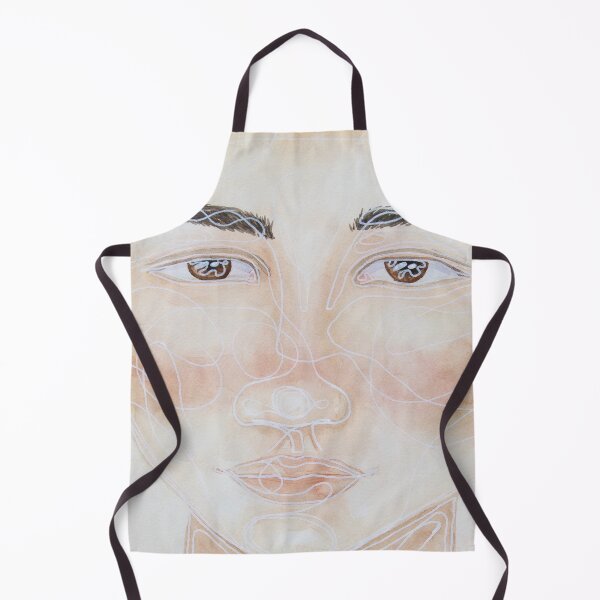 Item preview, Line art Asian portrait painting in traditional pastel watercolour designed and sold by Chantellearts.