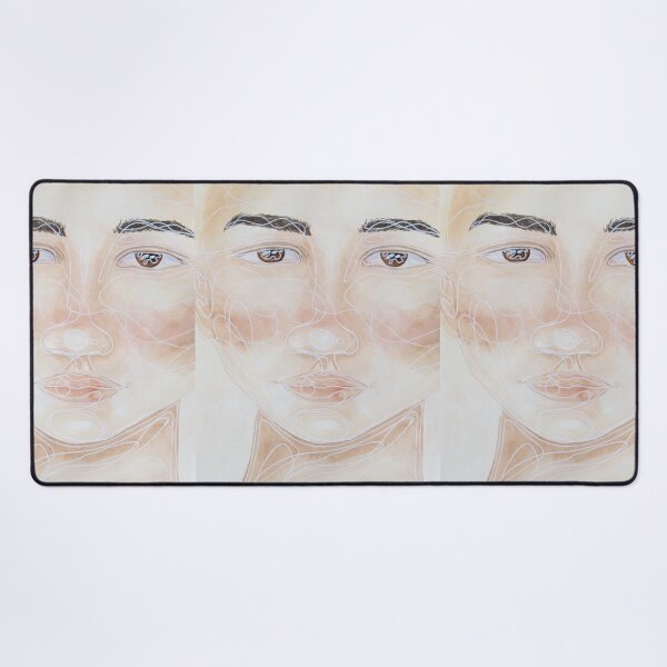 Item preview, Line art Asian portrait painting in traditional pastel watercolour designed and sold by Chantellearts.