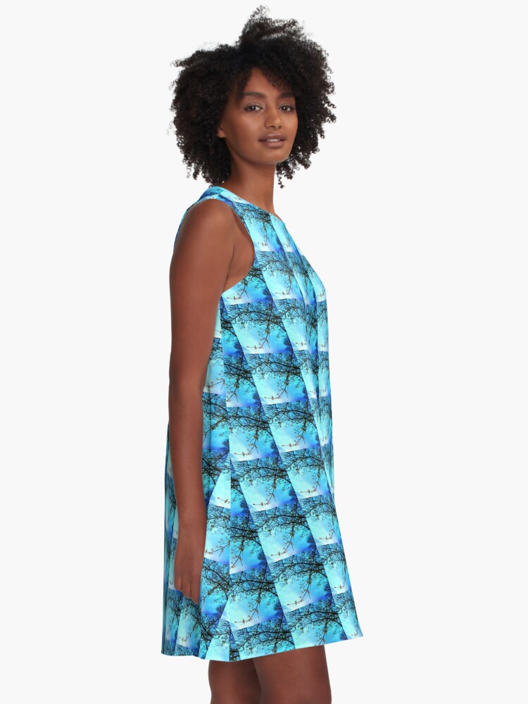 Alternate view of Gift for Nature Lovers - Spring blooms at dusk A-Line Dress