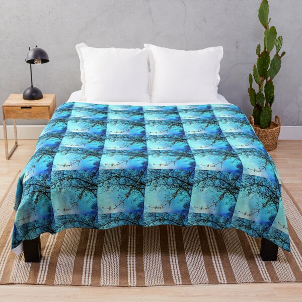 Gift for Nature Lovers - Spring blooms at dusk Throw Blanket