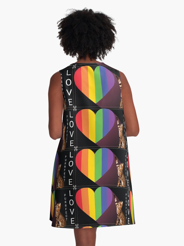 Thumbnail 3 of 4, A-Line Dress, Purrfect Love designed and sold by kinkatstyle.