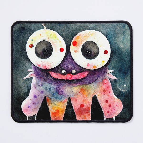 Item preview, Whimsical watercolor cute monster dark background designed and sold by pixelista.