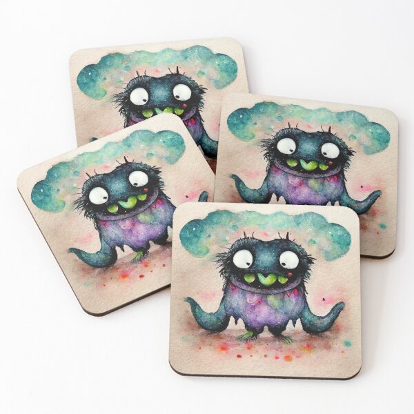 Item preview, Whimsical watercolor cute monster  designed and sold by pixelista.