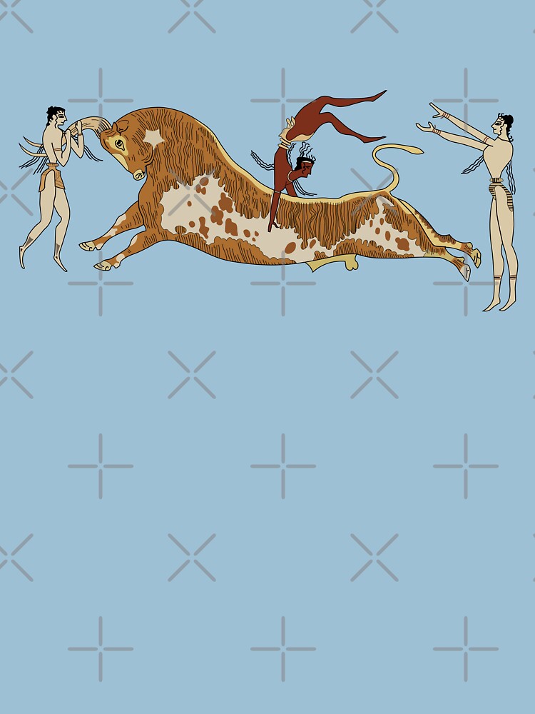 Thumbnail 7 of 7, Classic T-Shirt, Illustration: Bull-leaping fresco, Palace of Knossos. designed and sold by archaeologyart.