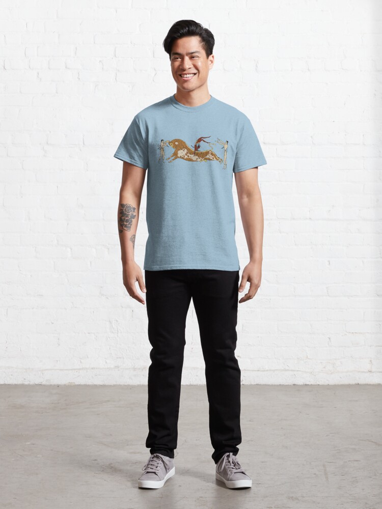 Thumbnail 3 of 7, Classic T-Shirt, Illustration: Bull-leaping fresco, Palace of Knossos. designed and sold by archaeologyart.