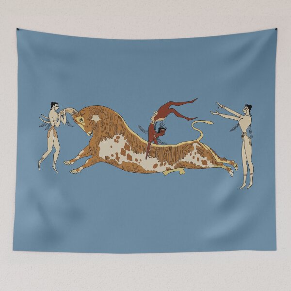 Item preview, Illustration: Bull-leaping fresco, Palace of Knossos. designed and sold by archaeologyart.