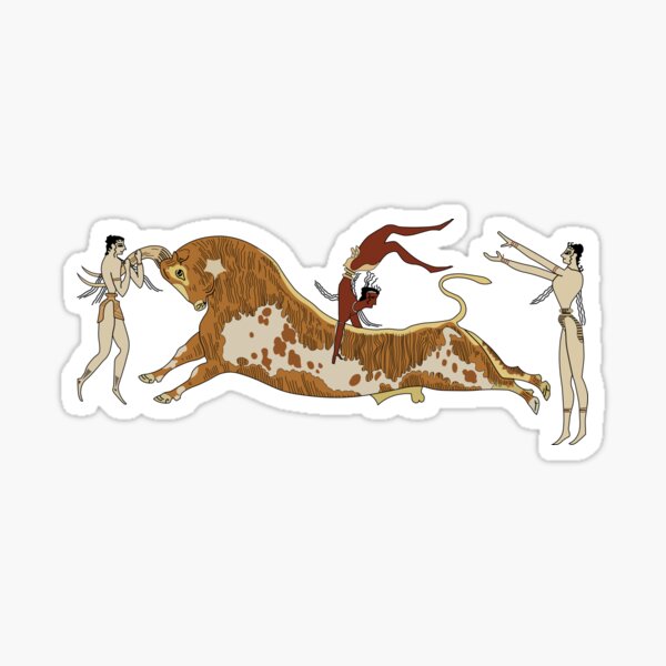 Item preview, Illustration: Bull-leaping fresco, Palace of Knossos. designed and sold by archaeologyart.