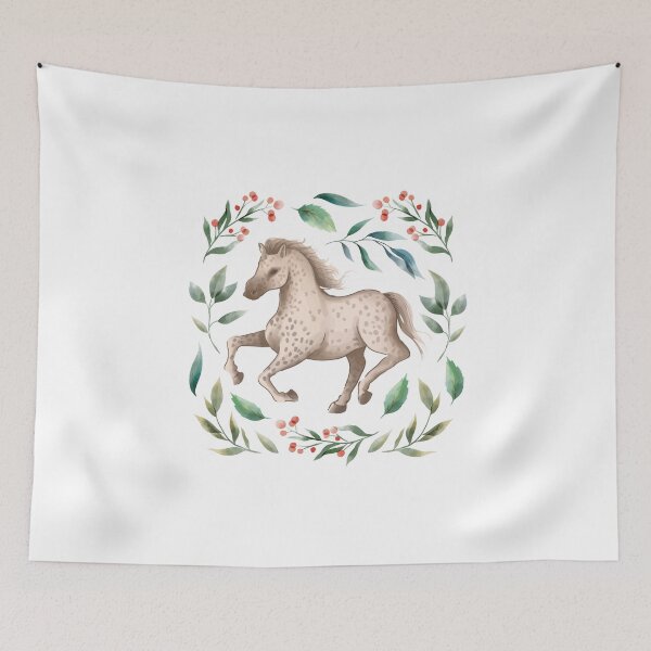 Item preview, Horse Art - Cute Horse Ride Free With Flowers designed and sold by KaylaStudio.