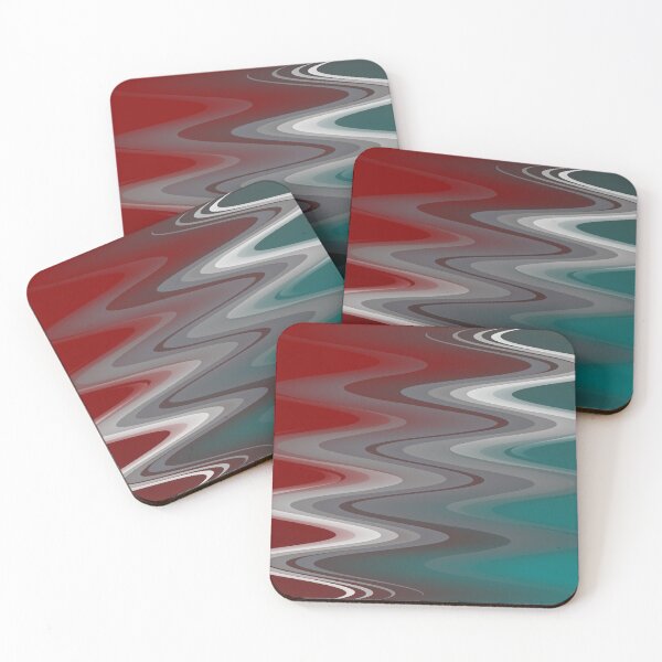 Item preview, Gray waves on burgundy teal designed and sold by feiermar.