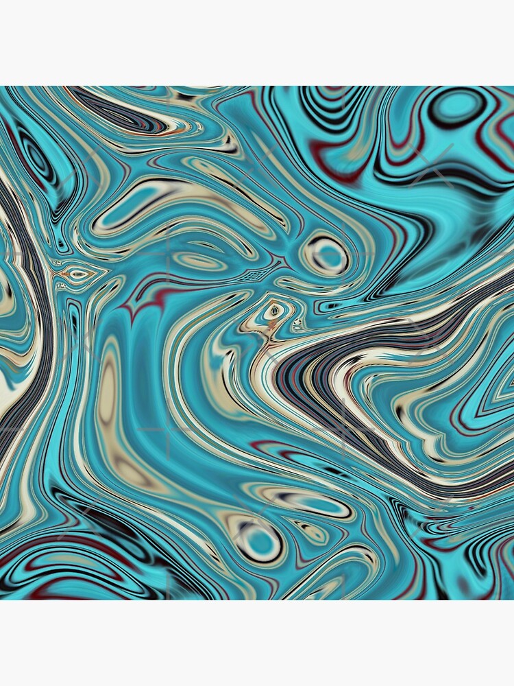 abstract beach marble pattern teal turquoise swirls by lfang77