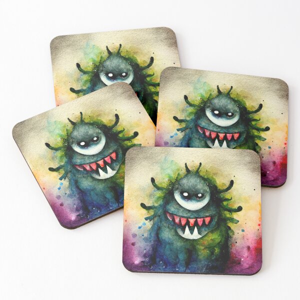 Item preview, Whimsical watercolor funny scary monster  designed and sold by pixelista.