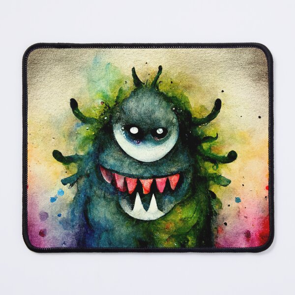 Item preview, Whimsical watercolor funny scary monster designed and sold by pixelista.