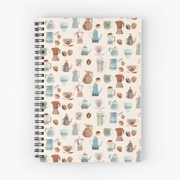 Item preview, Coffee inspired pattern in pen and watercolour designed and sold by Ohn Mar Win.