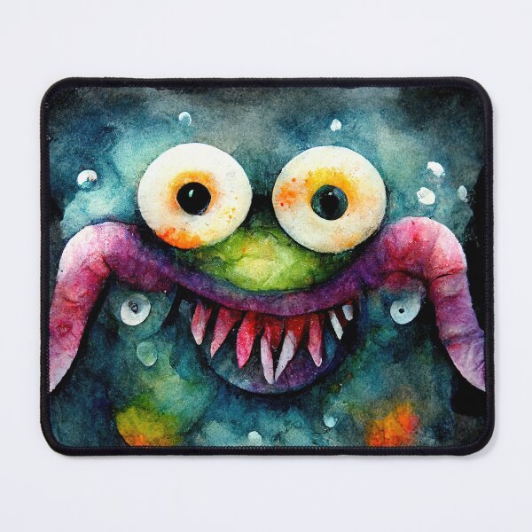 Item preview, Whimsical watercolor funny scary monster designed and sold by pixelista.
